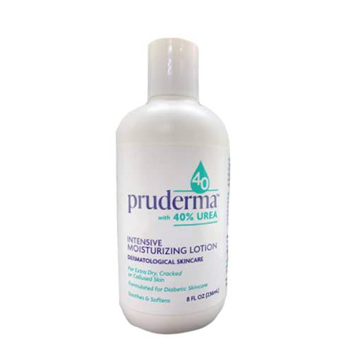 pruderma Urea 40 Lotion - Moisturizes & Rehydrates Thick, Cracked, Rough, Dead & Dry Skin - For Feet, Elbows and Hands - 8 oz