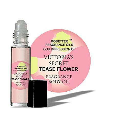 Mobetter Fragrance Oils’ Our Impression of Tease Flower (W) Body Oil 1/3 oz roll on Glass Bottle
