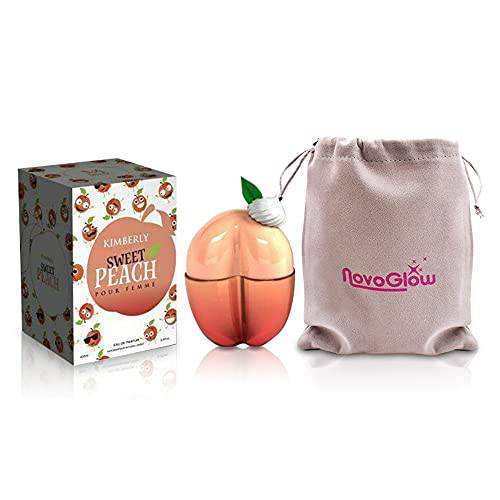 Kimberly Sweet Peach-Eau de Parfum Spray Perfume, Fragrance For Women - Daywear, Casual Daily Cologne Set with Deluxe Suede Pouch- 3.4 Oz Bottle- Ideal EDP Beauty Gift for Birthday, Anniversary