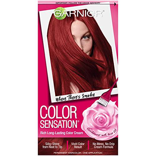 Garnier Color Sensation Hair Cream, 6.60 Where There’s Smoke (Intense Fiery Red)