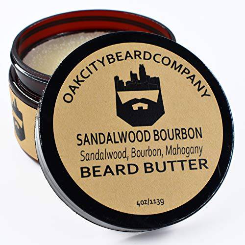 Oak City Beard Company - Sandalwood Bourbon - 4 Ounce - Beard Butter - Beard Conditioner - Sandalwood - Bourbon - Mahogany