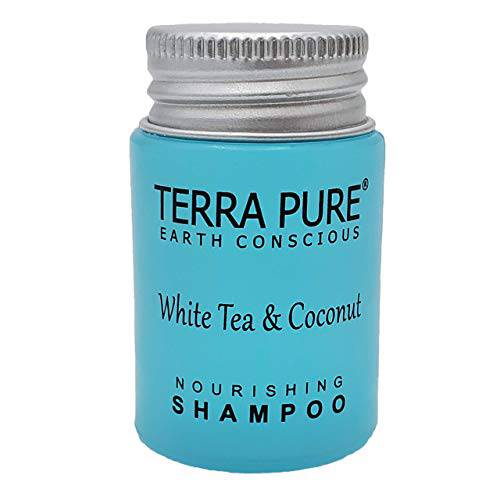 Terra Pure White Tea & Coconut Shampoo, Travel Size Hotel Amenities, 1 oz. (Case of 100)