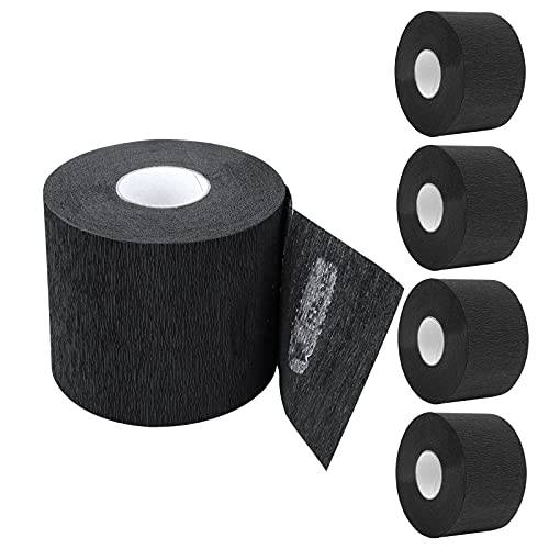 Barber Neck Strip 5 Rolls, ooloveminso Barber Accessories Barbershop Salon Supplies, Disposable Stretchy Neck Strip Hair Edge Paper for Haircuting Styling 500 Strips (Black)