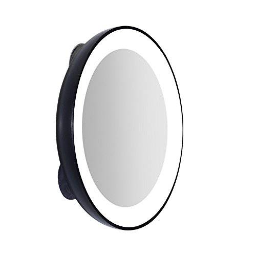 Zadro 3.5 LED Compact Mirror with Light 15X Travel Mirror Handheld Makeup Mirror Wall Mounted Suction-Cup Shaving Mirror