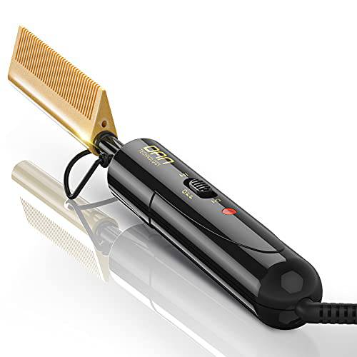DAN Technology hot Comb Electric for Wigs,450℉Small hot Comb for Edges,Low and high Temperatures hot Comb Hair Straightener,straightening Comb for Black Hair,Portable & Dual Voltage for Travel & Home