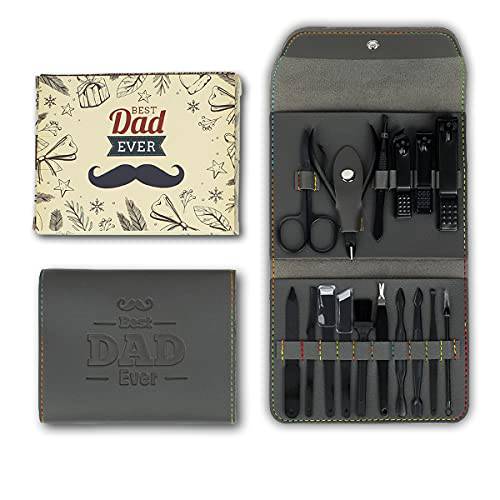 Gifts for Dad from Daughter Son, Unique Fathers Day Christmas Birthday Gift Ideas, Stocking Stuffers, 16 in 1 Stainless Steel Manicure Set