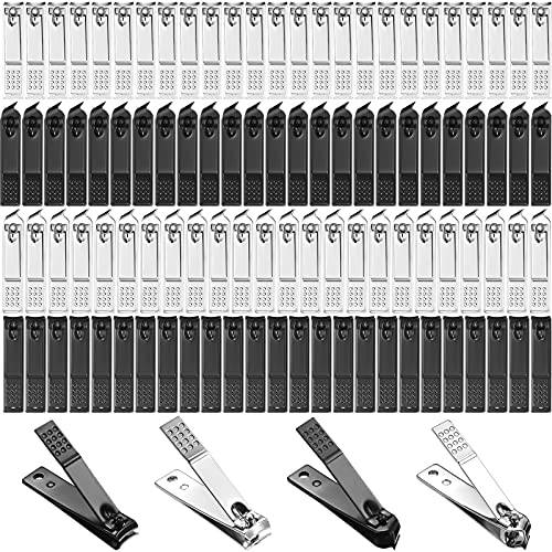 100 Pieces Nail Clipper Set Stainless Steel Nail Cutter Fingernails and Toenail Clipper Cutter for Women Men，4 Designs