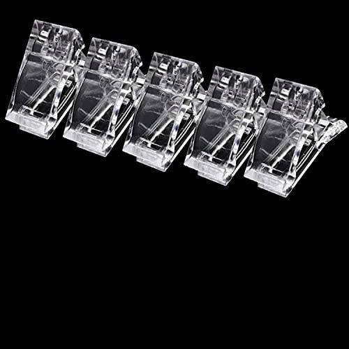 Nail Tips Clip,Nail Clips,Nail Forms,YIMART Quick Building Nail Tips Clip Plastic Transparent Finger Extension Clip Clamp Extension UV LED Builder DIY Manicure For Nails Salon (5pcs)