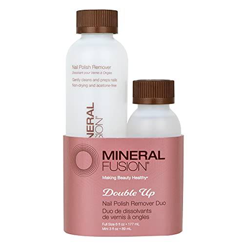 Mineral Fusion Double Up, Nail Polish Remover Duo, Clear, 6 Fl Oz & 3 Fl Oz