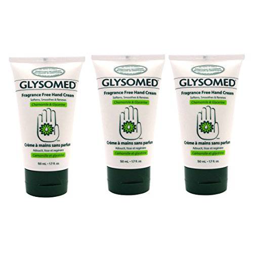 Glysomed Hand Cream 1.7 Oz Purse Travel Size Fragrance Free (3 Tubes)