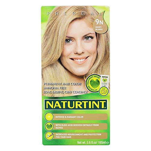 Naturtint Permanent Hair Color 9N Honey Blonde (Pack of 1), Ammonia Free, Vegan, Cruelty Free, up to 100% Gray Coverage Blonde (Pack of 1), Ammonia Free, Vegan, Cruelty Free, up to 100% Gray Coverage, Long Lasting Results