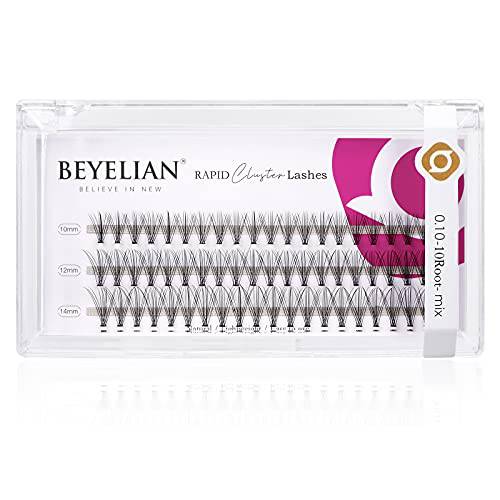Individual Lashes Cluster Lashes 3D Natural Look Black Soft Eyelashes 10 Roots 0.10mm 8mm Easy to Apply DIY Eyelash extensions by BEYELIAN