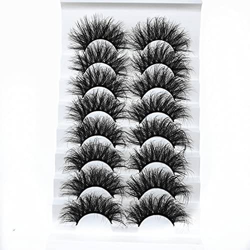 HBZGTLAD new 8 pairs of natural false eyelashes mink lashes long makeup 3d mink eyelashes extend eyelashes lashes mink (6D-13)