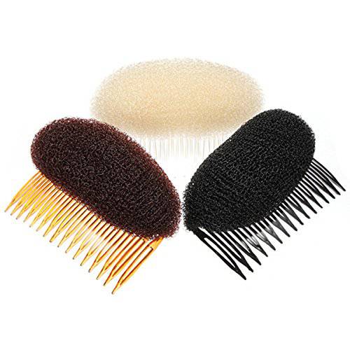 Hiibaby® 2pcs BUMP IT UP Volume Inserts Do Beehive hair styler Tool Hair Comb (Beige)
