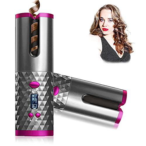 SENLLY Cordless Automatic Hair Curler, Auto Curling Iron with Adjustable 6 Temperature and 11 Timer Settings, Wireless Portable Curling Rotating Wand for Hair Styling (30s Fast Instant Heat, 5000mAh)