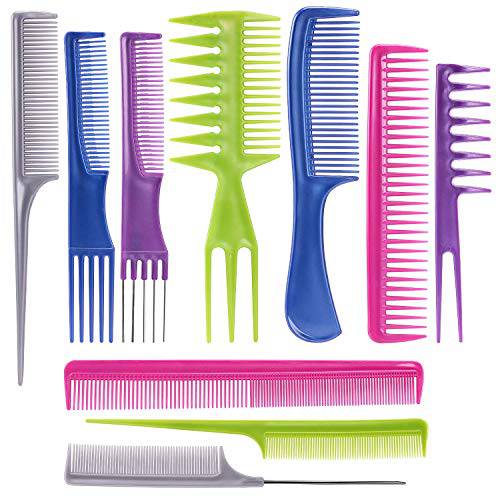 Oneleaf Hair Comb Stylists Professional Styling Comb Set Variety Pack Great for All Hair Types & Styles, Colorful