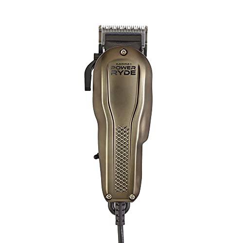 GAMMA+ Power Ryde Professional Long-Life Magnetic Motor Corded Hair Clipper | Adjustable Zero Gap | 5 Guards | 10 FT Cord | Japanese Stainless Steel Blade