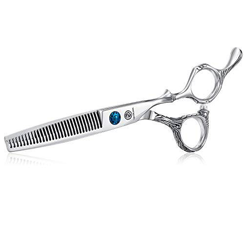 Hair Cutting Scissors Professional Salon Barber Shears Trimming Haircut Scissors for Man, Women, Adults Japanese Stainless Steel Silver (F-6”-Thinner)