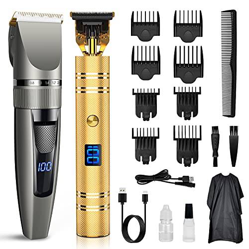 Qhou Hair Trimmer and Hair Clipper Set, Professional Hair Cutting Kit for Home Barber Use