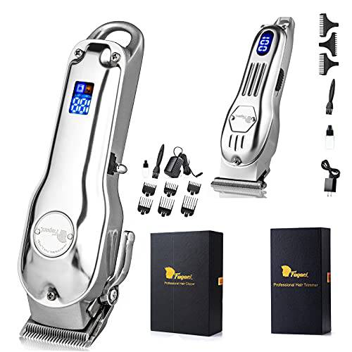 Hair Clippers & Hair Trimmer with Extremely Fine Cutting, Hair Clippers for Men with Powerful Battery, Barber Clippers Cordless & Corded, 440C Self Sharp Blades & Digital Indicator