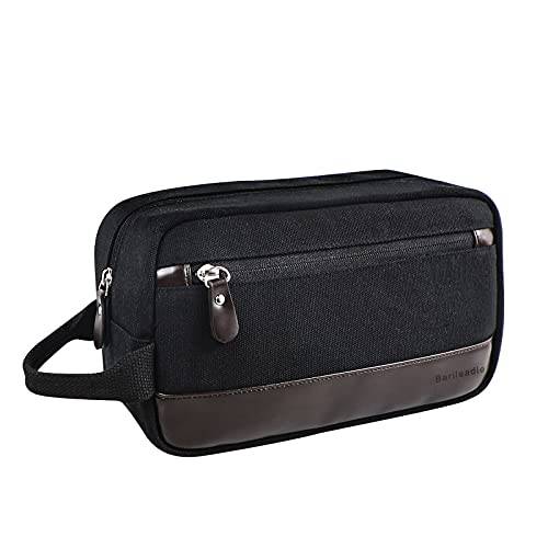 Mens Toiletry Bag,Barileadle Men’s Toiletry Travel Bag,Water-Resistant Dopp Kit for Travel,Shaving Bag with Large Capacity-Black