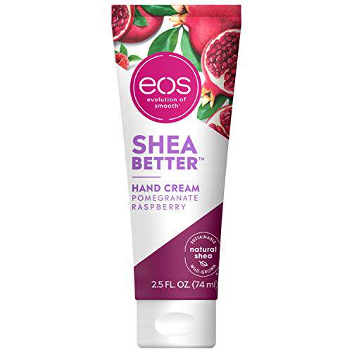 eos Shea Better Hand Cream - Pomegranate Raspberry, Natural Shea Butter Hand Lotion and Skin Care, 24 Hour Hydration with Shea Butter & Oil, 2.5 oz