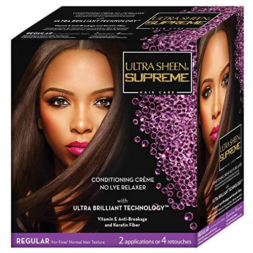 Ultra Sheen Supreme Conditioning Creme No Lye Relaxer with Ultra Brilliant Technology New Sulfate Neutralizing Shampoo Vitamin E Anti Breakage & Silk Protein - Regular