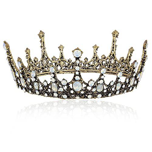Baroque Vintage Crowns for Women - Crystal Queen Crown and Tiara Accessories for Bride Wedding Prom Costume Party
