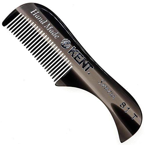 Kent A 81T Graphite X-Small Men’s Beard Mustache Pocket Comb, Fine Toothed Pocket for Facial Hair Grooming and Styling. Hand-Made of Quality Cellulose Acetate, Saw-cut Hand Polished. Made in England