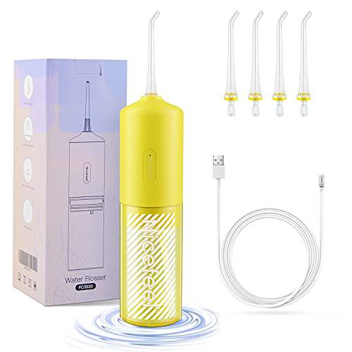 Cordless Portable Water Flosser, Nicefeel Water Pick Dental Oral Irrigator, High Capacity Battery, Easy to Use Single Button Operation for Home and Travel, IPX7 Waterproof