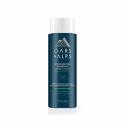 Oars + Alps Mens Sulfate Free Hair Shampoo, Made with Witch Hazel and Tea Tree Oil, Alpine Tea Tree, 12 Fl Oz