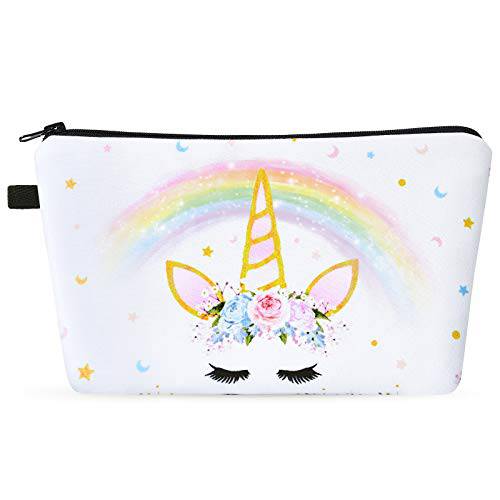 Unicorn Makeup Bag - Cosmetic Bag for Girls Women Portable Travel Pencil Case Water-resistant Organizer Birthday Christmas Gift