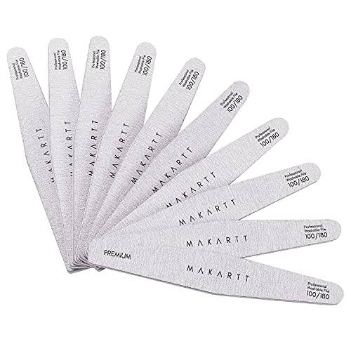 Makartt Nail File Zebra Nail Files 100 180 Grit 10PCS for Acrylic Nails Poly Nail Gel Emery Board for Nails Double Sides Washable 10 Nail File Kit Nail Accessories Manicure Tools for Home Salon