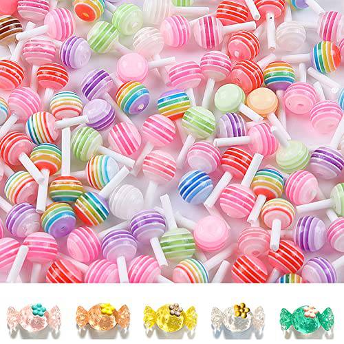 130Pcs 3D Gummy Bear Candy Nail Charms 3D Lollipop Candy Gummies Bear Nail Art Charms Colorful Resin Acrylic Bear Candy Cute Nail Charms for Nail DIY Crafting Accessories