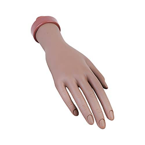 SENSEAL Flexible Soft Rubber Mannequin Model Hand Nail Art Practice Trainning Display Hand Tool Dark Hand (Right)