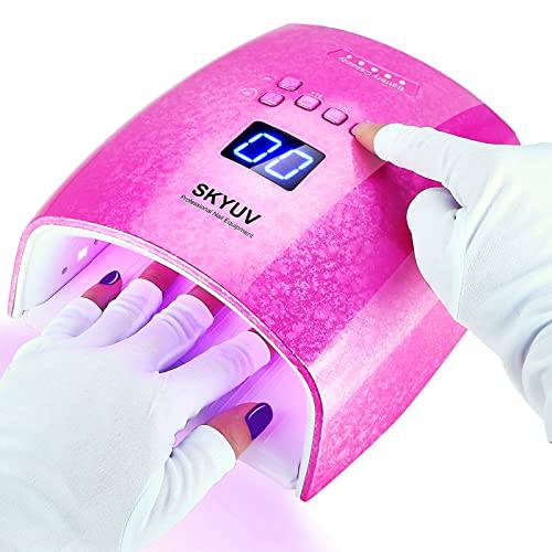 Rechargeable Cordless UV LED Nail Lamp, SKYUV Professional Nail Dryer Light for Gel Polish Acrylic, Curing Gel Fast Nail Dryer Lamp, Automatic Sensor Portable Gel Nail Lights Nail Art Manicure Tools