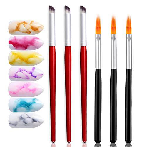 DANNEASY 6Pcs Ombre Nail Brush Acrylic Nail Brush Set Nail Design Brushes Nail Gradient Pen Gel Nail Ombre Brush Manicure Tools