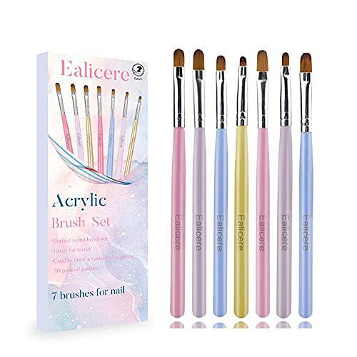 7 Pcs UV Gel Nail Art Brush, Acrylic Nail Art Brush,Nail Art Tips Brush ,Nail Painting Brush Pen Set for Home and Salon Use