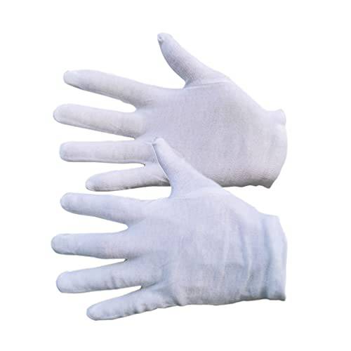 SANCNEE 12 Pairs White Cotton Gloves for Dry Hands , Eczema Lotion Gloves, Small