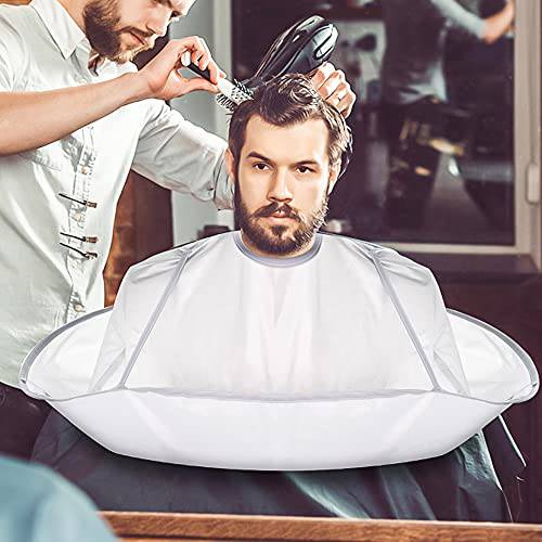 Efinite Hair Cutting Cape Foldable Umbrella Hairdressing Kit for Barber and Stylists Waterproof Professional Hair Cutting Cape for Adults Salon and Home(Silvery)