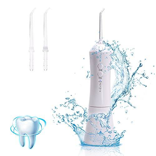 Cordless Water Flosser Professional Portable - YAYISHENG Dental Oral Irrigator , 3 Modes & 3 Replaceable Jet Tips for Family, IPX7Waterproof & Rechargeable , 230ML White