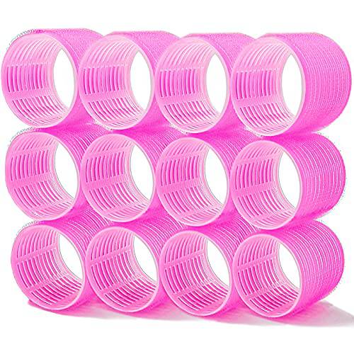 Super Jumbo Hair Rollers, 12 Pack Self Grip Salon Hairdressing Curlers, Hair Curlers Sets, DIY Curly Hairstyle for Long Hair , Colors May Vary, Jumbo Plus