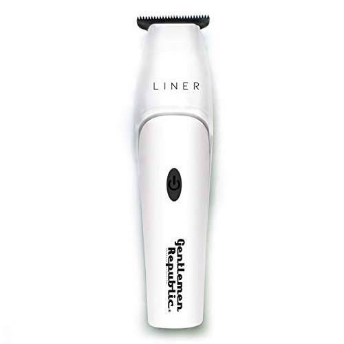 Gentlemen Republic Liner Professional Trimmer - 120 Minutes Runtime, Magnetic Linear Motor, Cordless Quiet Hair Trimmer for Barbers and Stylists with Black Diamond Carbon DLC Blade, White