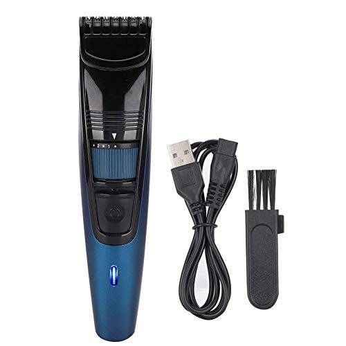 Hair Trimmer, Electric Hair Clipper, Adjustable Self-Service Electric Hair Clipper Trimmer Hair Shaving Machine with USB Charging(Blue)