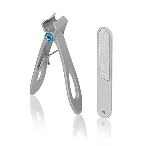 0.6in Wide Jaw Opening Nail Clippers for Thick Nails,Finger Nail Clippers for Ingrown Toenail Clippers for Men,Tough Nails, Seniors, Adults.Deluxe Sturdy Stainless Steel Big 2PCS(Silver)