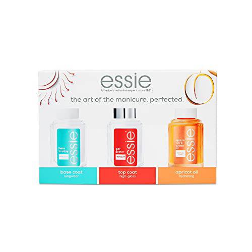 essie Art of The Manicure Nail Care Trio Kit with Base or Top Coat, and Cuticle Oil