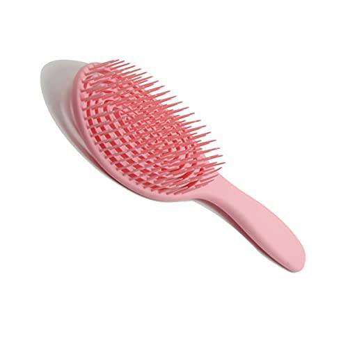 Beauty Straw Hairbrush, Eco Friendly Straw Hairbrush, Flexible Soft Pin Bristles, Ergonomic, Bristles, Blow Dry, Detangling Knots, Snag Anti-Static Hairbrush for All Hair Type (1 Pack, Pink)