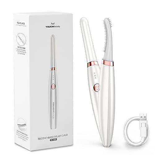 Rechargeable Heated Eyelash Curler, Lash Curler for Women Electric Eyelash Curler with 3 Temperature Modes,Quick Natural Curling and Long Lasting (White)
