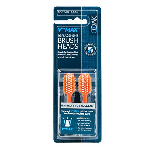 Ooak V++Max Replacement Brush Head for Electric Toothbrush, 2count - Coral