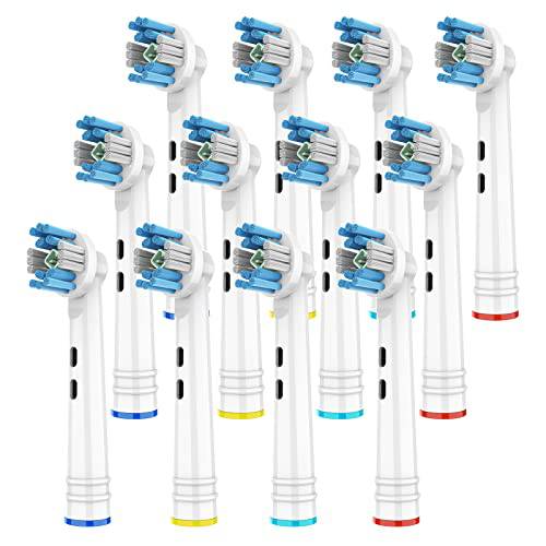 3D White Pro Bright Brush Heads for Oral B Electric Toothbrush Replacement Heads Compatible with Oral-B Braun Toothbrush 12 Pack